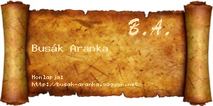Busák Aranka névjegykártya